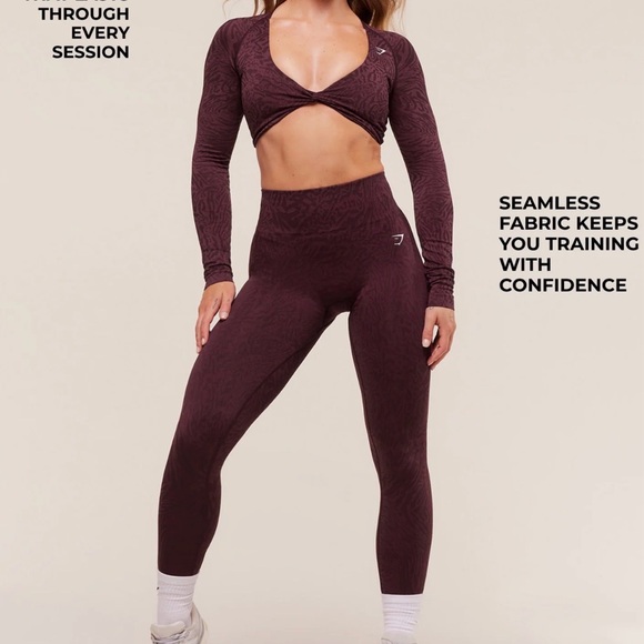 Gym Shark Adapt Animal Seamless High-Rise Purple Leggings - Picture 4 of 8